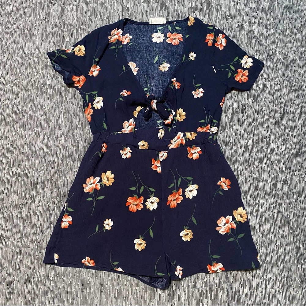Sage The Label Floral Romper with Open Front! Tie in the Front!